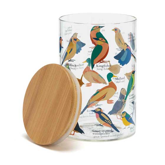 RSPB Free as a bird glass storage jar 950ml product photo Back View -  - additional image 2 L