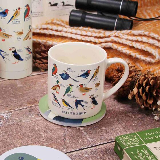 RSPB Free as a bird British birds mug in cream product photo Back View -  - additional image 2 L