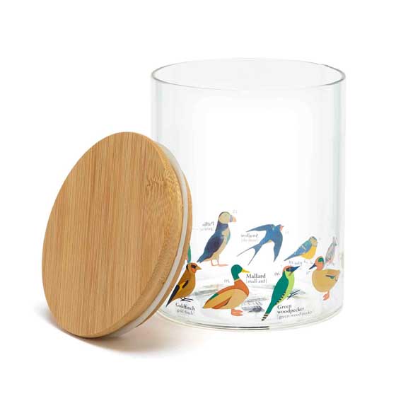 RSPB Free as a bird glass storage jar 750ml product photo Back View -  - additional image 2 L