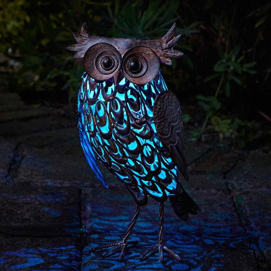 Owl solar light, large product photo Front View - additional image 1 L