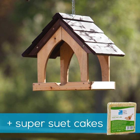 Gothic hanging bird table + 10 Super suet cakes offer product photo