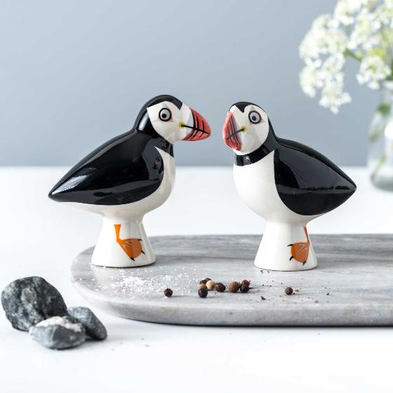 Hannah Turner puffin salt and pepper shakers product photo