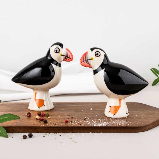 Hannah Turner puffin salt and pepper shakers product photo Back View -  - additional image 2 L