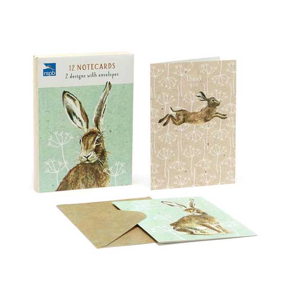 RSPB In the wild hare notecards pack product photo Side View -  - additional image 3 L