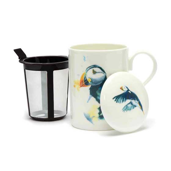 RSPB Life on the edge puffin tea infuser mug product photo Side View -  - additional image 3 L