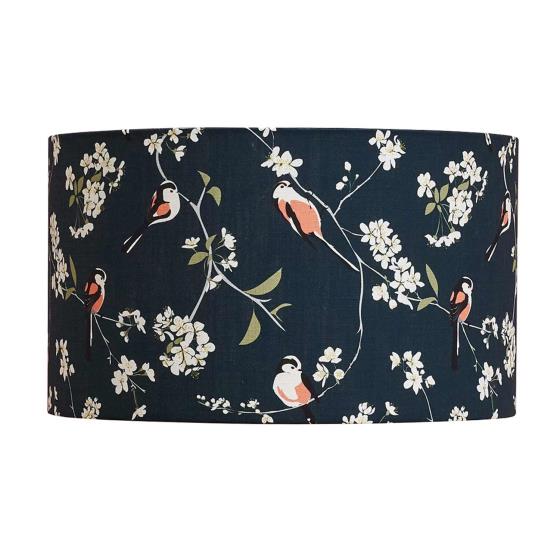 Lorna Syson lampshade navy long-tailed tit, 30cm product photo Side View -  - additional image 3 L