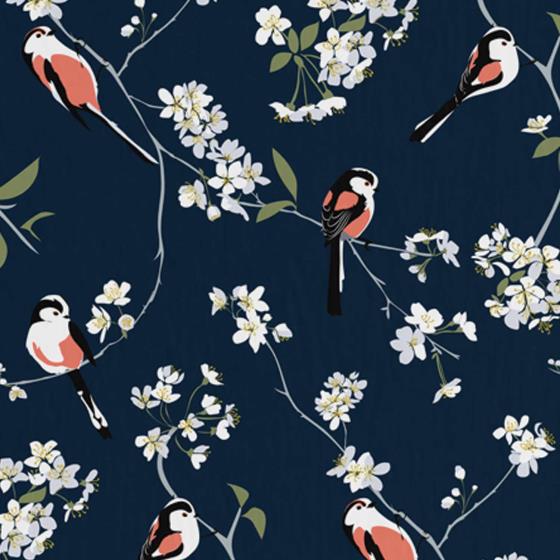 Lorna Syson wallpaper, navy product photo Side View -  - additional image 3 L