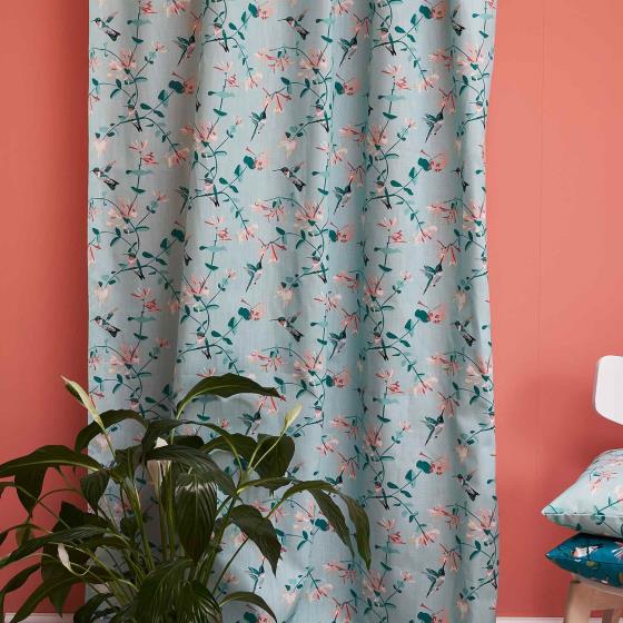 Lorna Syson fabric, mint hummingbird product photo Side View -  - additional image 3 L