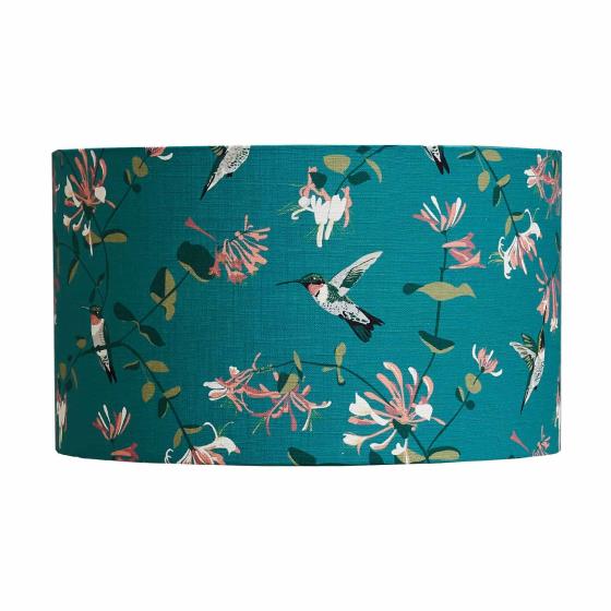 Lorna Syson lampshade teal hummingbird, 30cm product photo Side View -  - additional image 3 L
