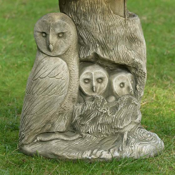 Cast Stone Owl Bird Bath RSPB Shop