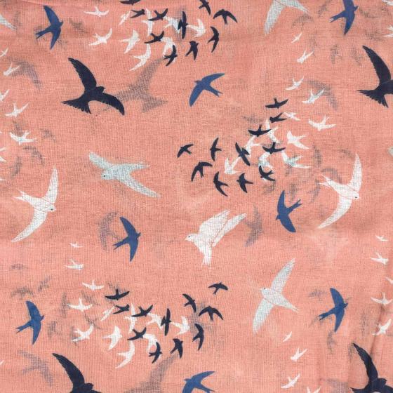 Pink murmuration RSPB organic cotton scarf product photo Side View -  - additional image 3 L