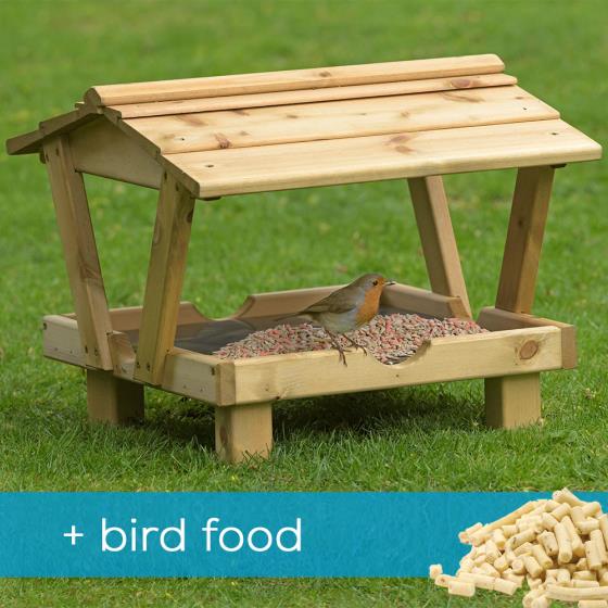 RSPB Roofed ground table & food product photo Default L