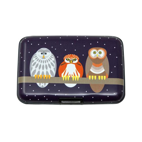 RFID credit card protection wallet, owl product photo