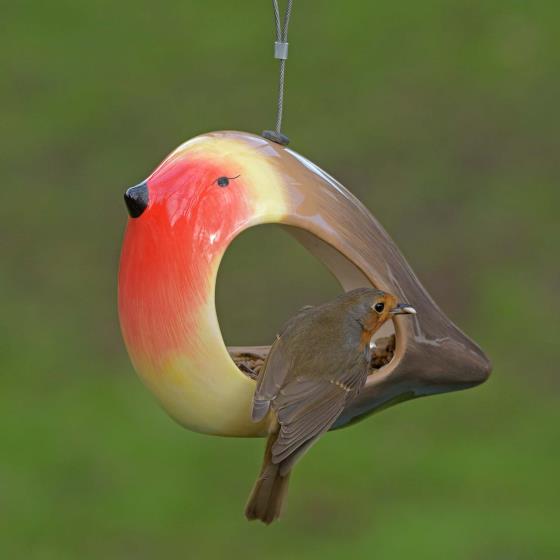Ceramic bird feeder - Robin product photo