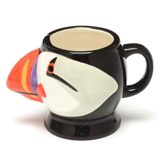 RSPB Free as a bird puffin head mug product photo Front View - additional image 1 L