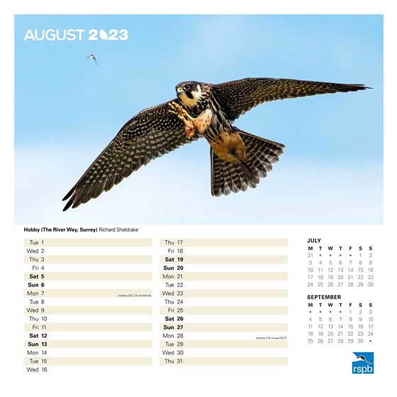 RSPB Inspiring nature calendar 2023 product photo Side View -  - additional image 3 L