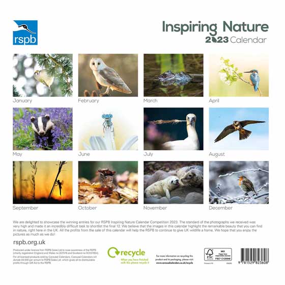 RSPB Inspiring nature calendar 2023 product photo Back View -  - additional image 2 L