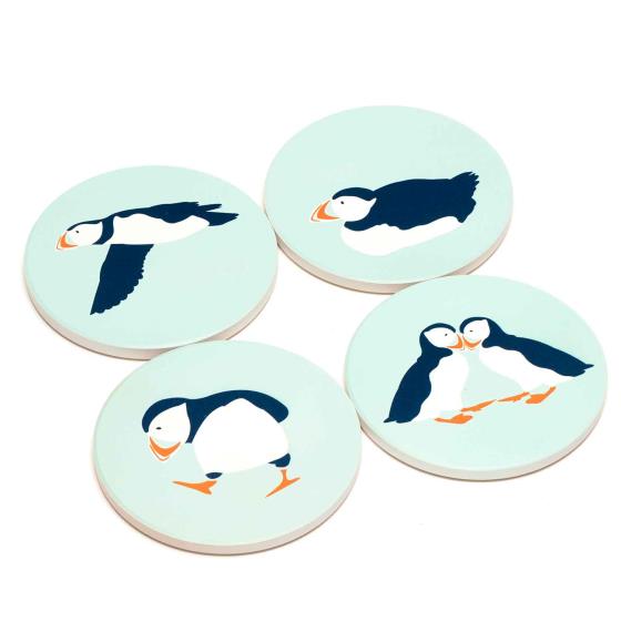 RSPB Puffins coasters product photo Front View - additional image 1 L
