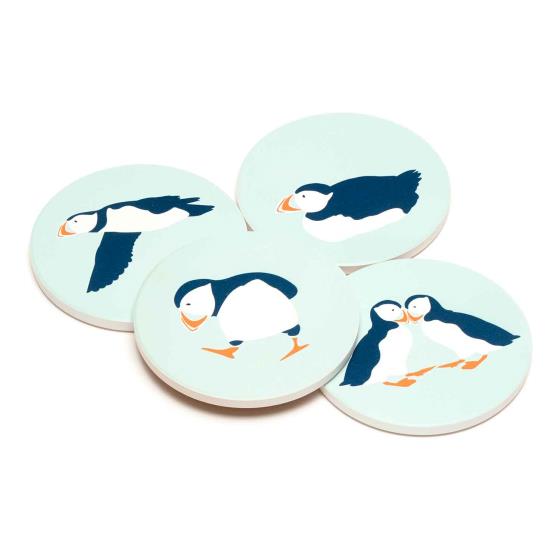 RSPB Puffins coasters product photo Back View -  - additional image 2 L
