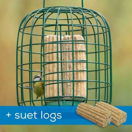 RSPB Suet feeder and guardian plus suet logs product photo