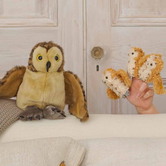 Tawny owl hideaway puppet product photo Back View -  - additional image 2 L