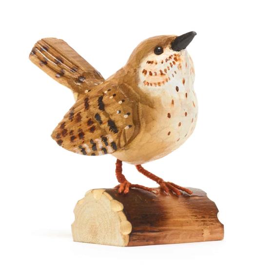 Wooden wren ornament product photo