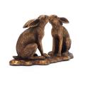Kissing hares ornament product photo Front View - additional image 1 T