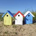 Beach hut nest box white and blue product photo Side View -  - additional image 3 T