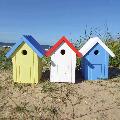 Beach hut nest box yellow and blue product photo Back View -  - additional image 2 T