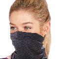 Snood face mask, dark geometric design product photo Front View - additional image 1 T