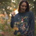 Ethical Christmas jumper, robin - size S 36" chest product photo Side View -  - additional image 3 T