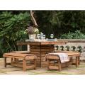 Table and benches patio set - RSPB Garden furniture, Lodge Collection product photo Front View - additional image 1 T