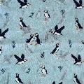 Light blue puffin RSPB organic cotton scarf product photo Side View -  - additional image 3 T