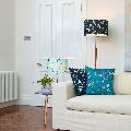 Lorna Syson cushion teal hummingbird product photo Side View -  - additional image 3 T