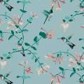 Lorna Syson fabric, mint hummingbird product photo