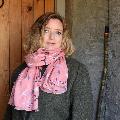 Pink murmuration RSPB organic cotton scarf product photo Back View -  - additional image 2 T