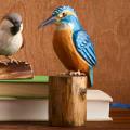 Wooden kingfisher ornament product photo Side View -  - additional image 3 T