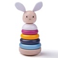 Wooden rabbit stacking ring game product photo