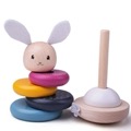 Wooden rabbit stacking ring game product photo Side View -  - additional image 3 T