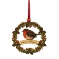 Wooden robin wreath hanging decoration product photo