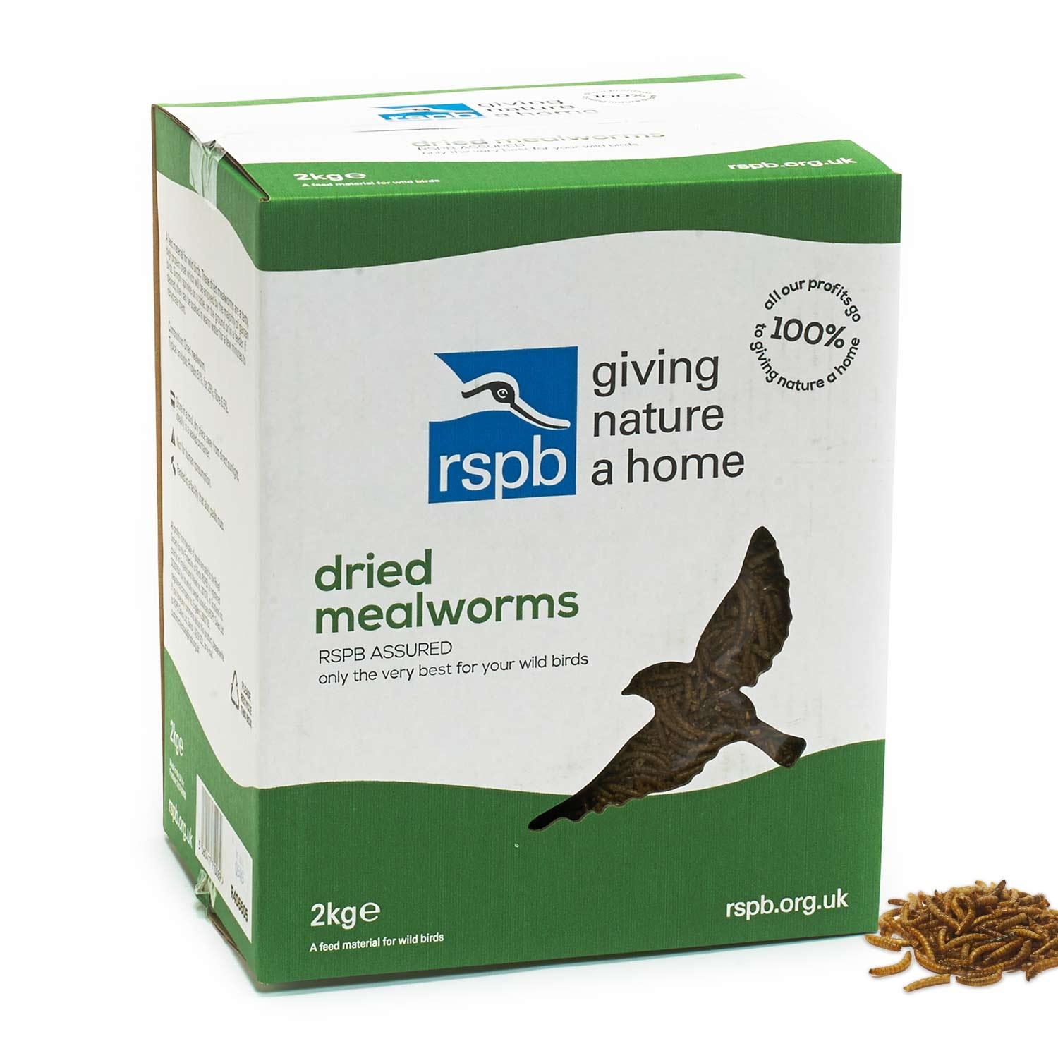 Dried Mealworms For Birds 2kg Dried Mealworms Pouch RSPB Shop