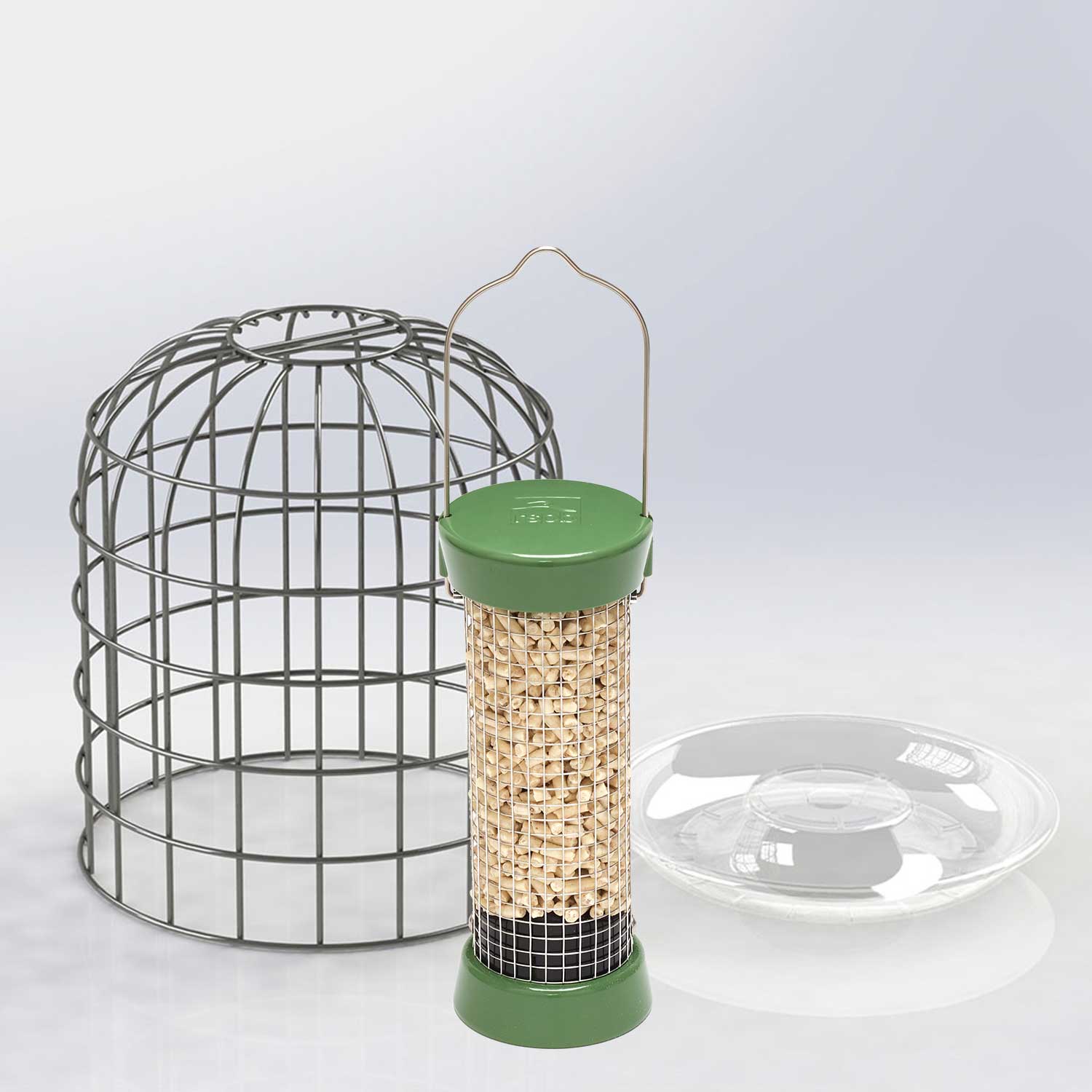 RSPB Ultimate easy-clean® nut & nibble bird feeder, small, with guardian & seed tray product photo Default L