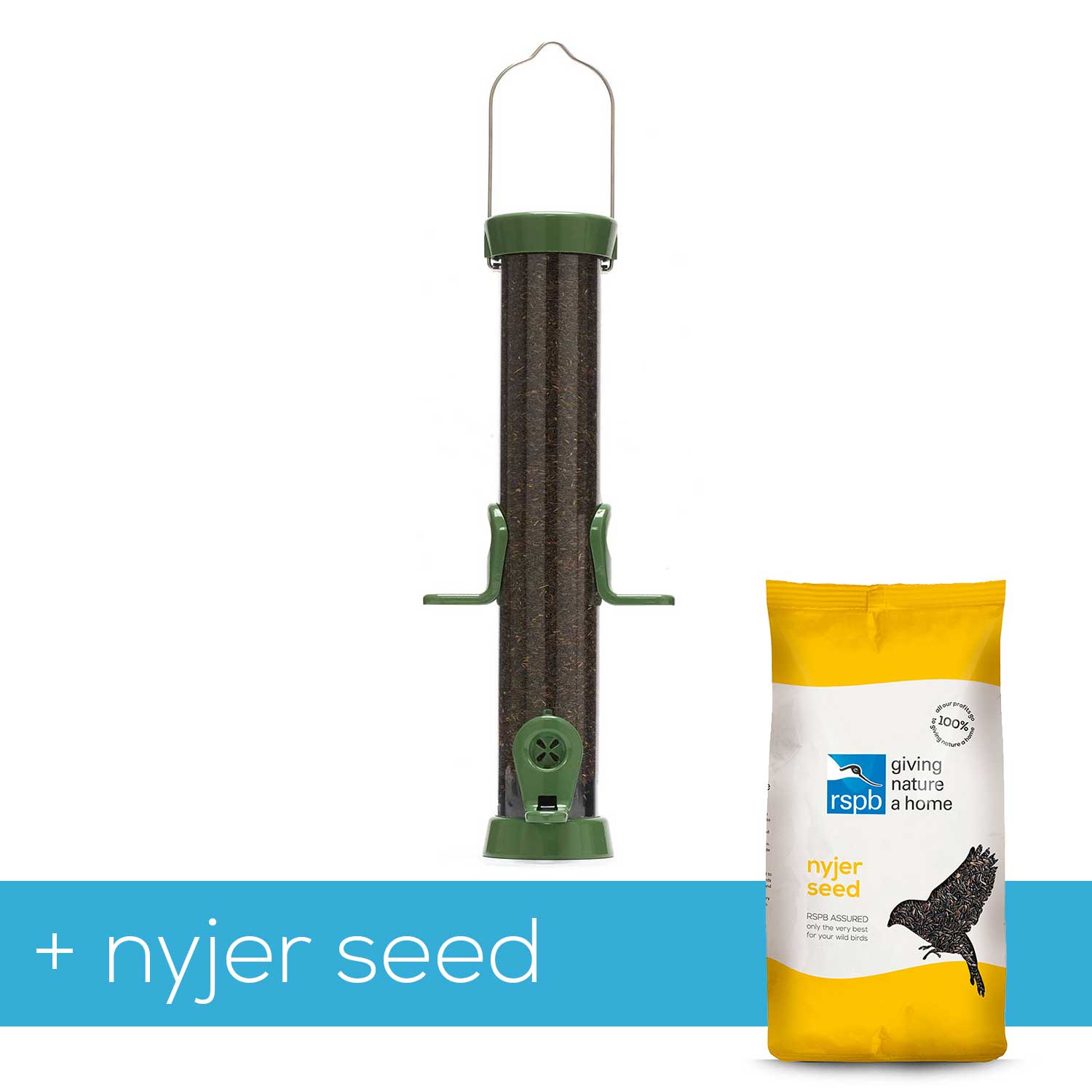 RSPB Ultimate easy-clean® nyjer seed feeder with bird food (new design) product photo