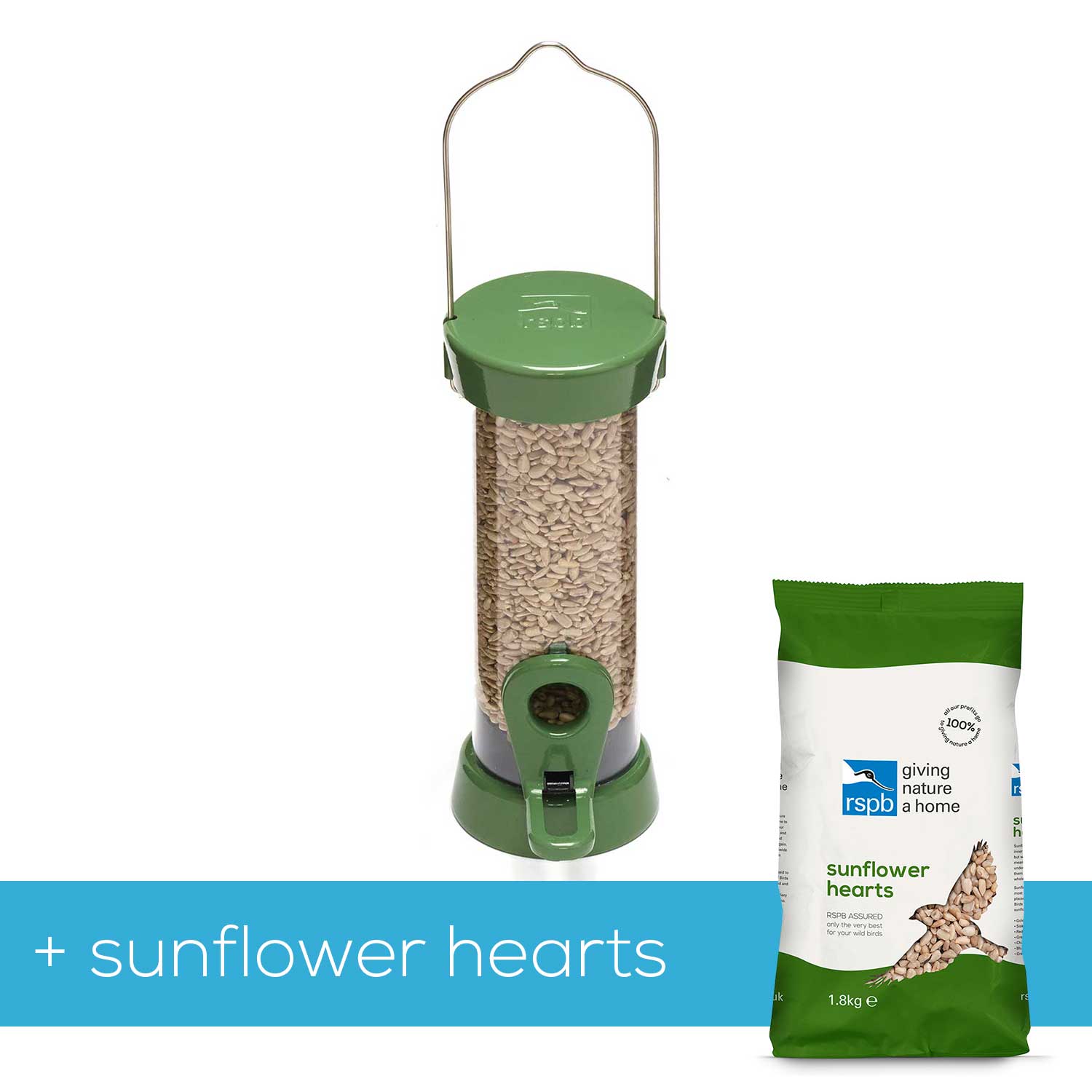 Small EasyClean Seed Feeder & Sunflower Hearts RSPB Shop