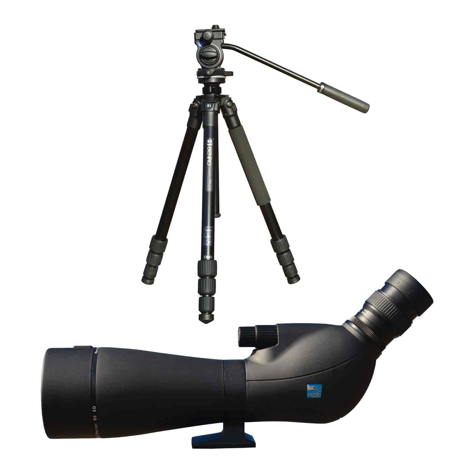 RSPB Harrier 80mm ED telescope with Benro Wild 1 aluminium birding tripod product photo default L