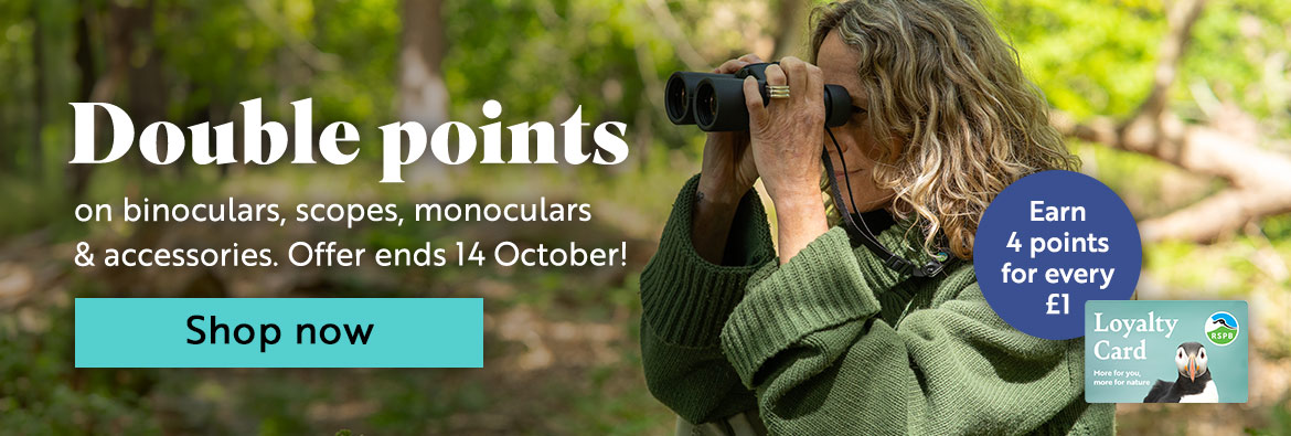 Double loyalty points on binoculars, scopes, monoculars and accessories. Offer ends 14th October! Earn 4 points for every £1. Shop now!