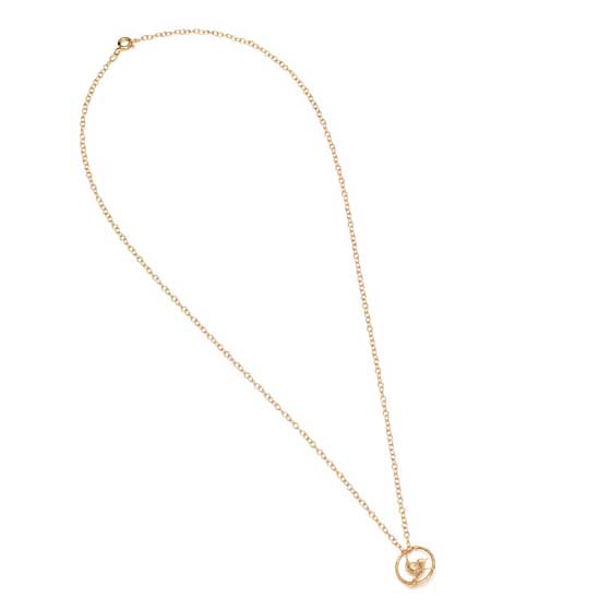 Wren necklace 18ct gold vermeil by Blackbird Jewellery product photo back L