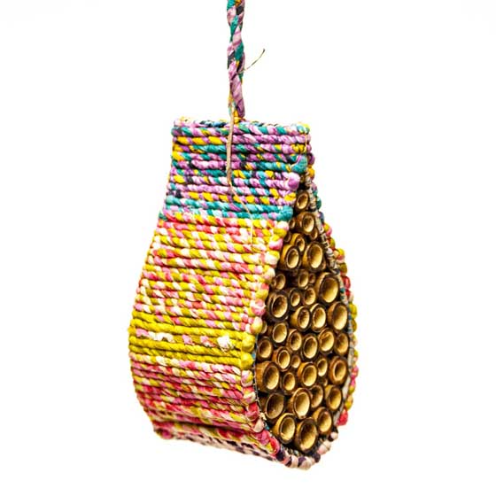 Artisan solitary bee nester product photo side L