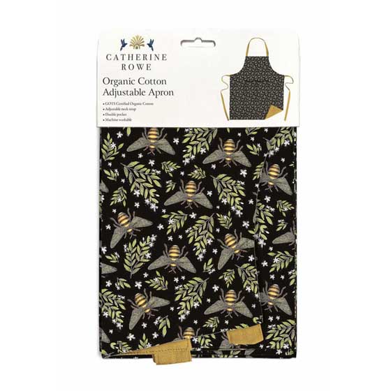 Bee organic cotton apron product photo back L