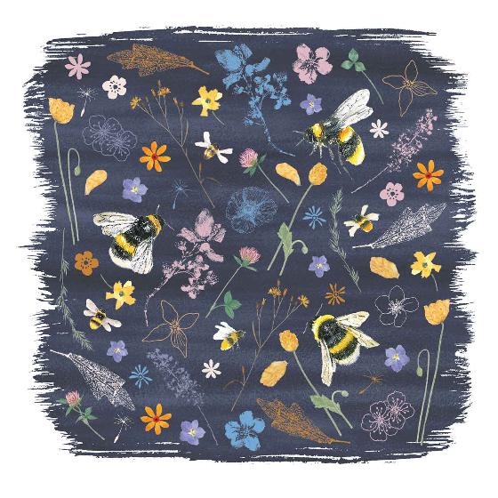 Bees amongst flowers greetings card product photo default L